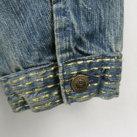Chico's Gold Metallic Embroidery Denim Jacket - Picture 5 of 9